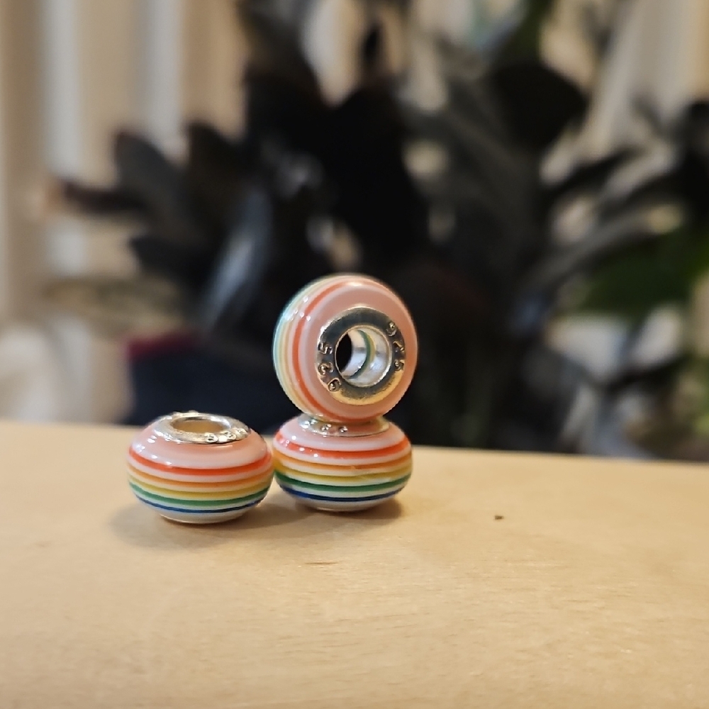 Colorful Striped Bead Charms